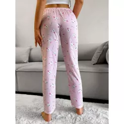 Pantalones de dormir con estampado de letra y dibujos animados