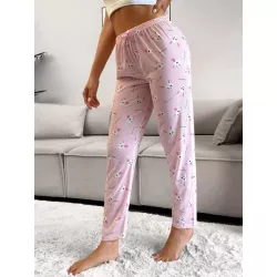 Pantalones de dormir con estampado de letra y dibujos animados