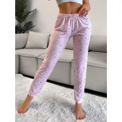 Pantalones de dormir con estampado de letra y dibujos animados