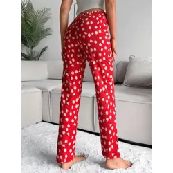 Cottnline Pantalones de dormir con estampado floral de cintura elástica