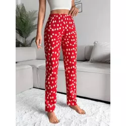 Cottnline Pantalones de dormir con estampado floral de cintura elástica