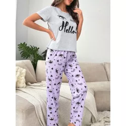 Top para dormir Pestañas & con estampado de letra