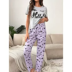 Top para dormir Pestañas & con estampado de letra