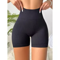 Shorts de cintura ancha tejido de canalé