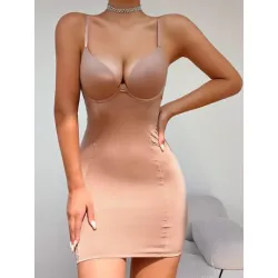 Vestido faja de tirantes con aro con abertura